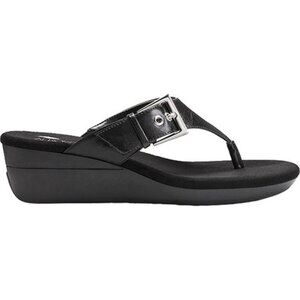 Aerosoles Flower Wedge Thong Sandal Padded Comfort Casual Women’s Size 8.5